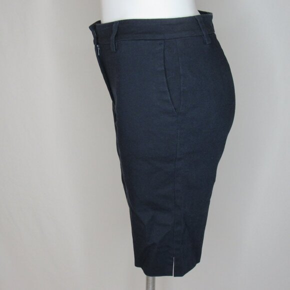 J. Jill Blue Essential Cotton Strech Bermuda Walking Shorts 10" Women's 4 - Picture 3 of 9